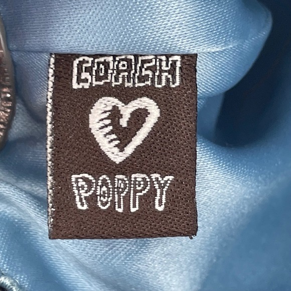 Coach Poppy Tartan Plaid Graffiti Blue Silver Shoulder Bag Wristlet - Picture 10 of 16